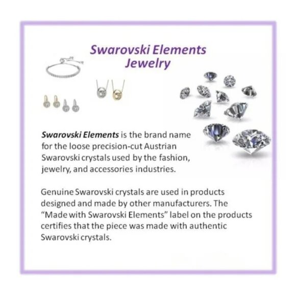 NWOT Swarovski Crystal Elements Pendant Necklace – Silver Overlay - Picture 6 of 6